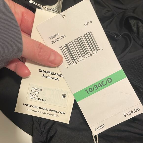 Coco Reef Contours NWT Women's 10 34 C/D Bra Sized Sterling One Piece Swimsuit - Picture 3 of 5